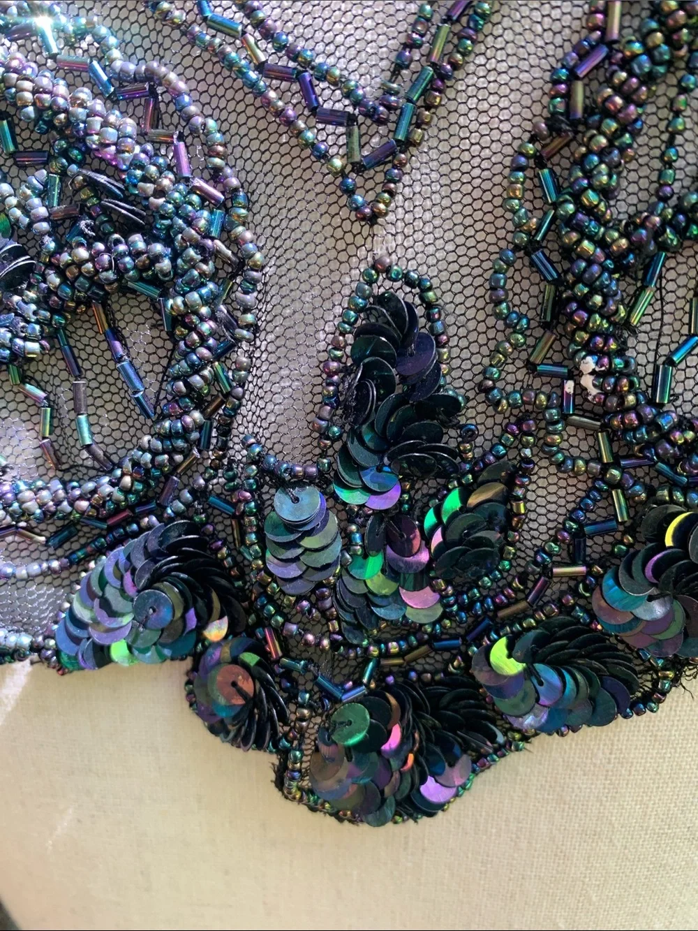 Beaded Black Sequin Evening Collar - Women's Accessory
